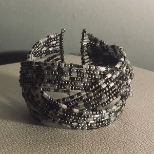 Unique String Beaded Bangle ✵ Handmade Bracelet